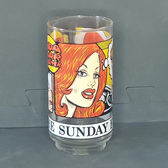 Vtg Libbey Glass 1976 The Sunday Funnies Brenda Starr New York News Dale Messick - Picture 6 of 8